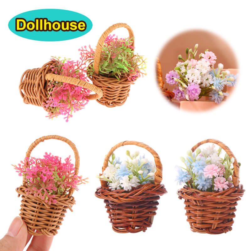 1세트 1:12 인형집 미니어처 꽃 바구니 손바구니 수 - Supply Florist 리뷰 및 가격